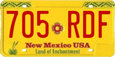 NM license plate 705RDF