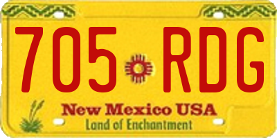 NM license plate 705RDG