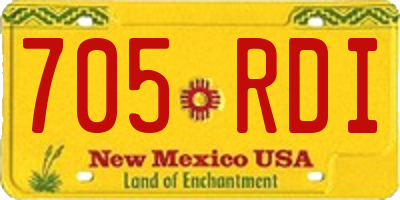 NM license plate 705RDI