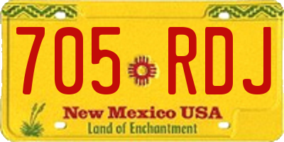 NM license plate 705RDJ