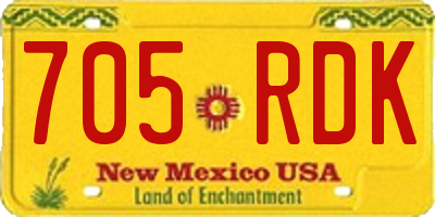 NM license plate 705RDK