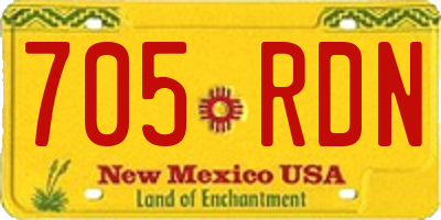 NM license plate 705RDN