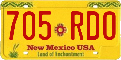 NM license plate 705RDO