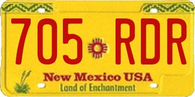 NM license plate 705RDR