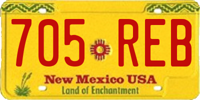 NM license plate 705REB
