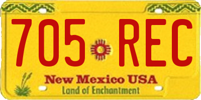 NM license plate 705REC