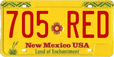 NM license plate 705RED