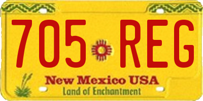 NM license plate 705REG