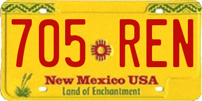 NM license plate 705REN