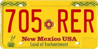 NM license plate 705RER