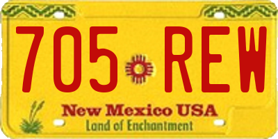 NM license plate 705REW