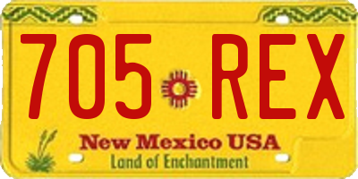NM license plate 705REX