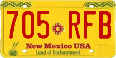 NM license plate 705RFB