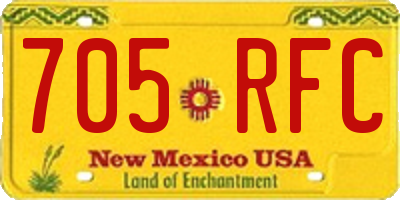 NM license plate 705RFC