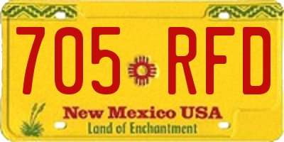 NM license plate 705RFD