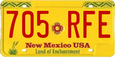 NM license plate 705RFE