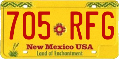 NM license plate 705RFG