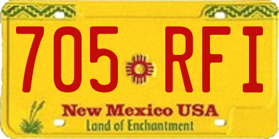 NM license plate 705RFI