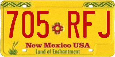 NM license plate 705RFJ
