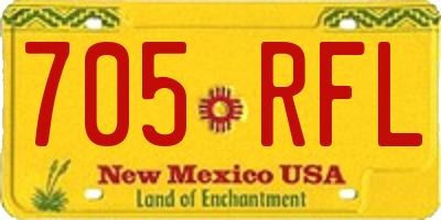 NM license plate 705RFL