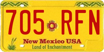 NM license plate 705RFN
