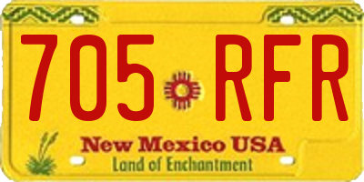 NM license plate 705RFR