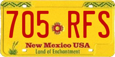 NM license plate 705RFS