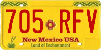 NM license plate 705RFV