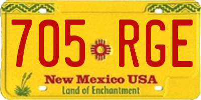 NM license plate 705RGE