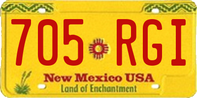 NM license plate 705RGI
