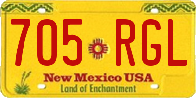 NM license plate 705RGL