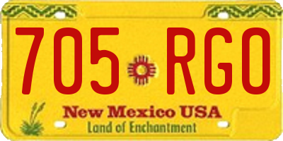 NM license plate 705RGO