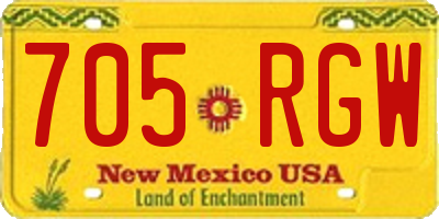 NM license plate 705RGW