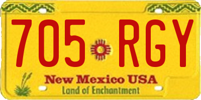 NM license plate 705RGY