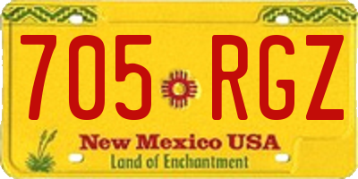 NM license plate 705RGZ