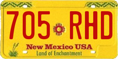 NM license plate 705RHD