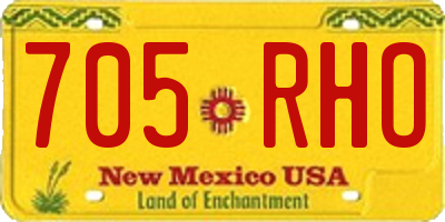 NM license plate 705RHO
