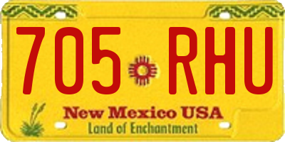 NM license plate 705RHU