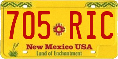 NM license plate 705RIC