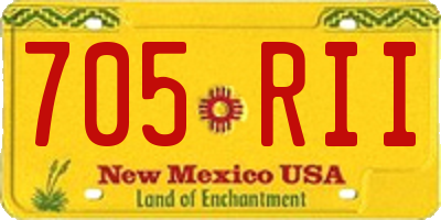 NM license plate 705RII