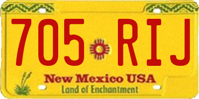 NM license plate 705RIJ