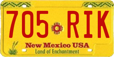 NM license plate 705RIK