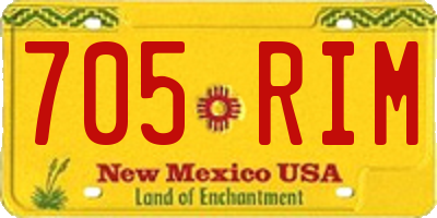 NM license plate 705RIM