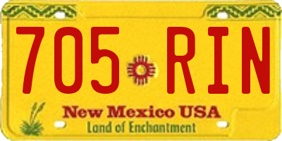 NM license plate 705RIN