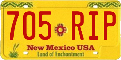 NM license plate 705RIP