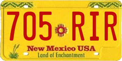 NM license plate 705RIR