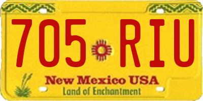 NM license plate 705RIU