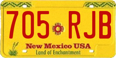 NM license plate 705RJB