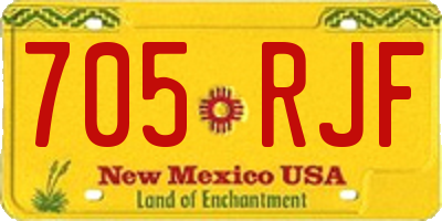 NM license plate 705RJF