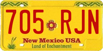 NM license plate 705RJN